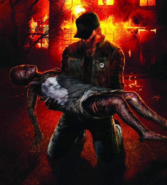 Travis Grady rettet die verbrannte Alessa Gillespie in Silent Hill: Origins (2007)